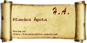 Hlavács Ágota névjegykártya